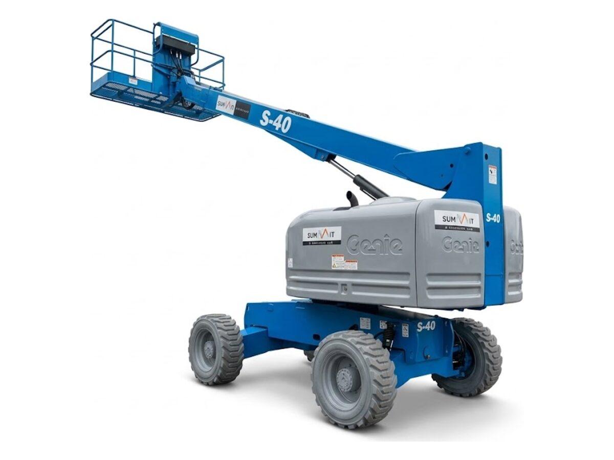 Summit Rentals Genie S-40 boom lift with 4WD rough terrain tires for Phoenix, AZ job sites