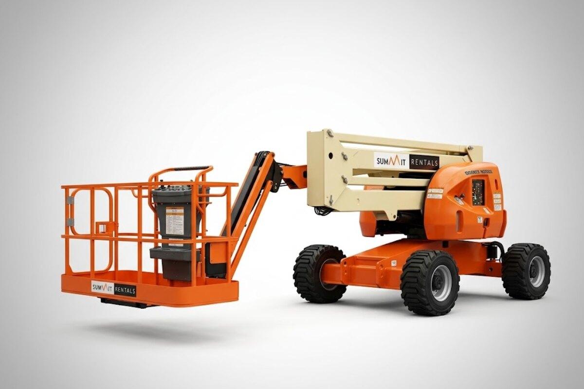 Summit Rentals JLG 450AJ 45 ft articulating boom lift for rent in Phoenix, AZ, with up and over reach for tight job sites