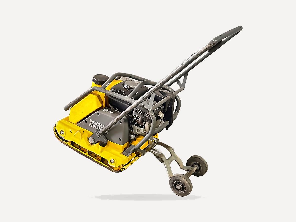Wacker Neuson plate compactor with the handle raised, warehouse pickup in Phoenix, AZ
