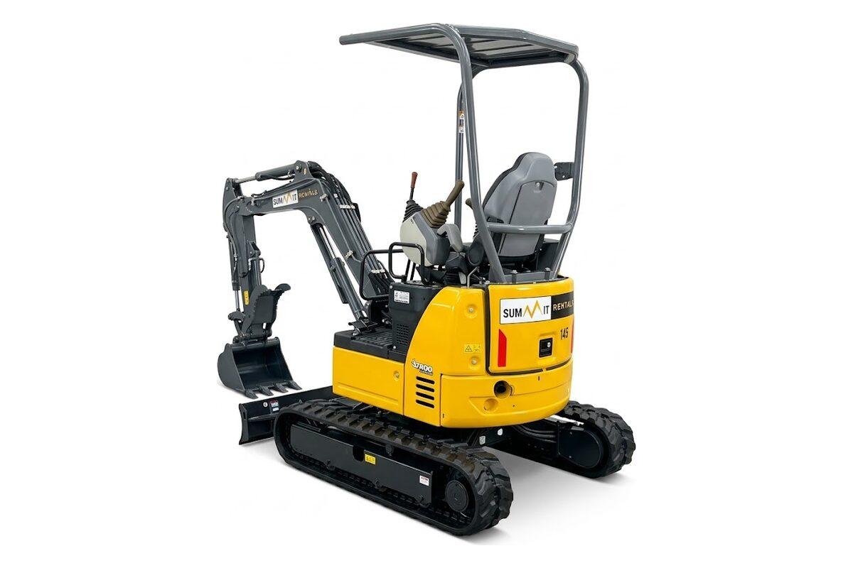 Summit Rentals John Deere 17G mini excavator for rent in Phoenix, AZ, 3 ft 2 in wide to fit through a backyard gate