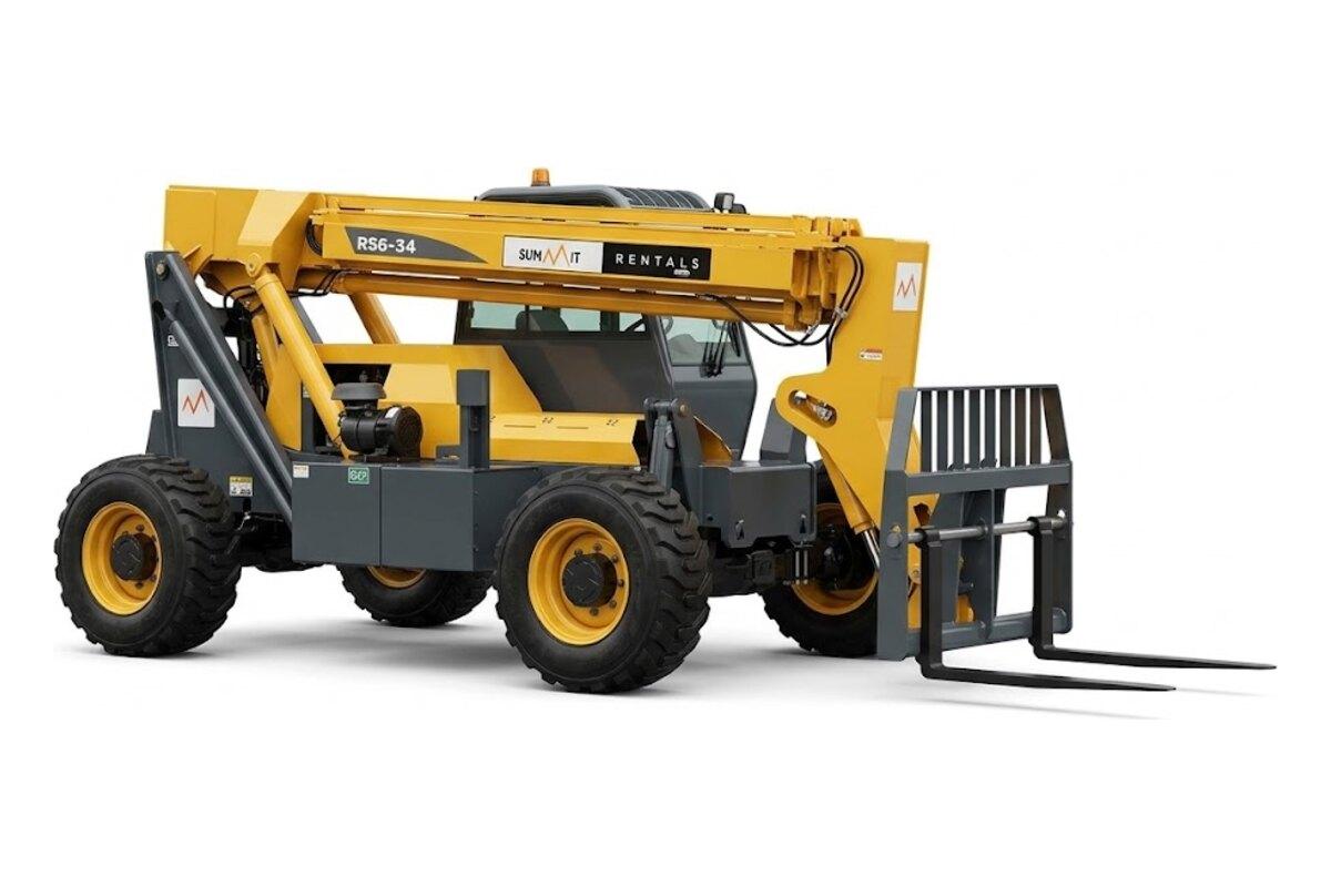 Summit Rentals Gehl RS6-34 34 ft telehandler for rent in Phoenix, AZ, with 6,000 lb lift capacity and 4WD