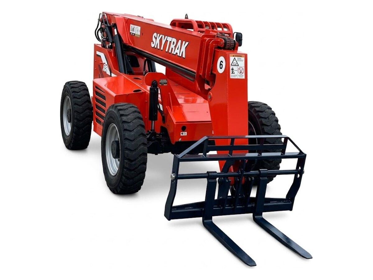 SkyTrak 6042 42 ft telehandler with pallet forks, the tallest reach telehandler Summit Rentals delivers across the Phoenix valley