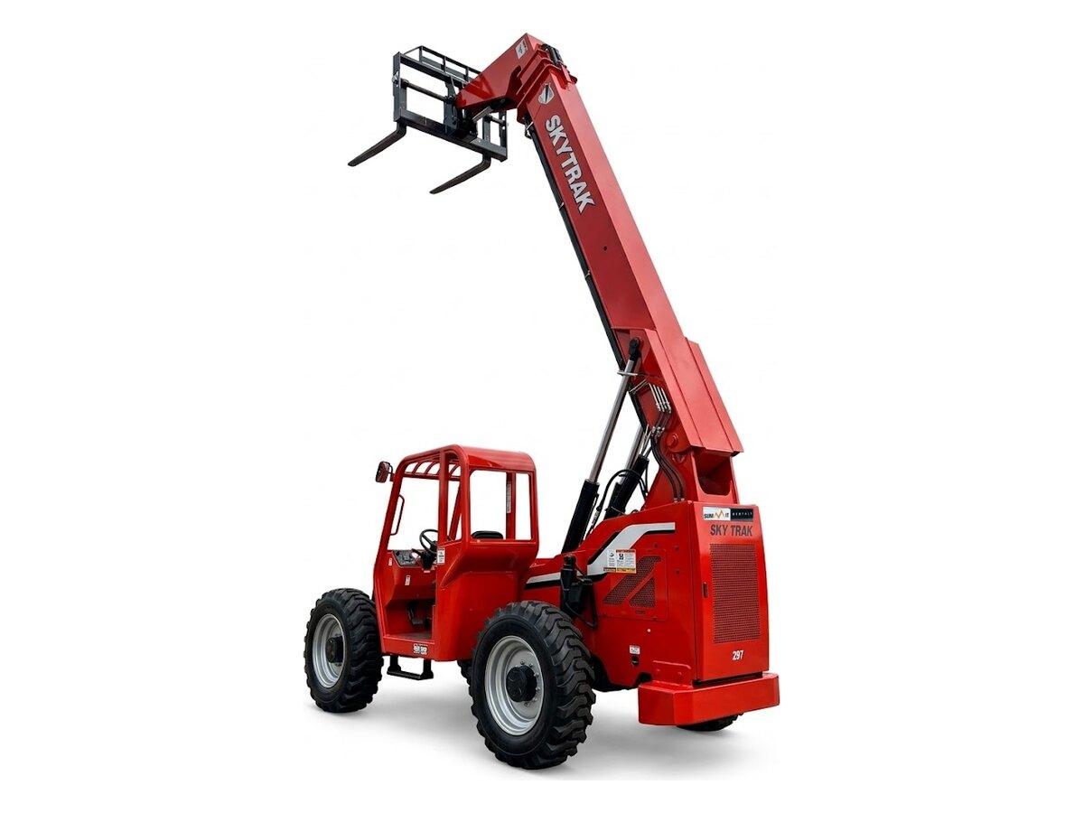Summit Rentals SkyTrak 6042 with the boom raised for third-story loads on Phoenix-area job sites