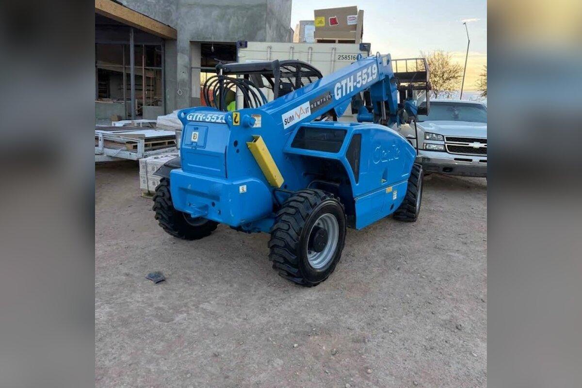 Summit Rentals Genie GTH-5519 19 ft telehandler delivered to a commercial construction site in Goodyear, AZ