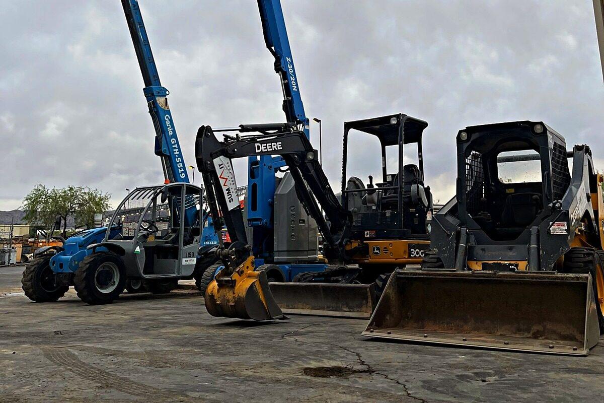 Genie GTH-5519 telehandler, mini excavator and John Deere skid steer for rent from Summit Rentals in Phoenix, AZ